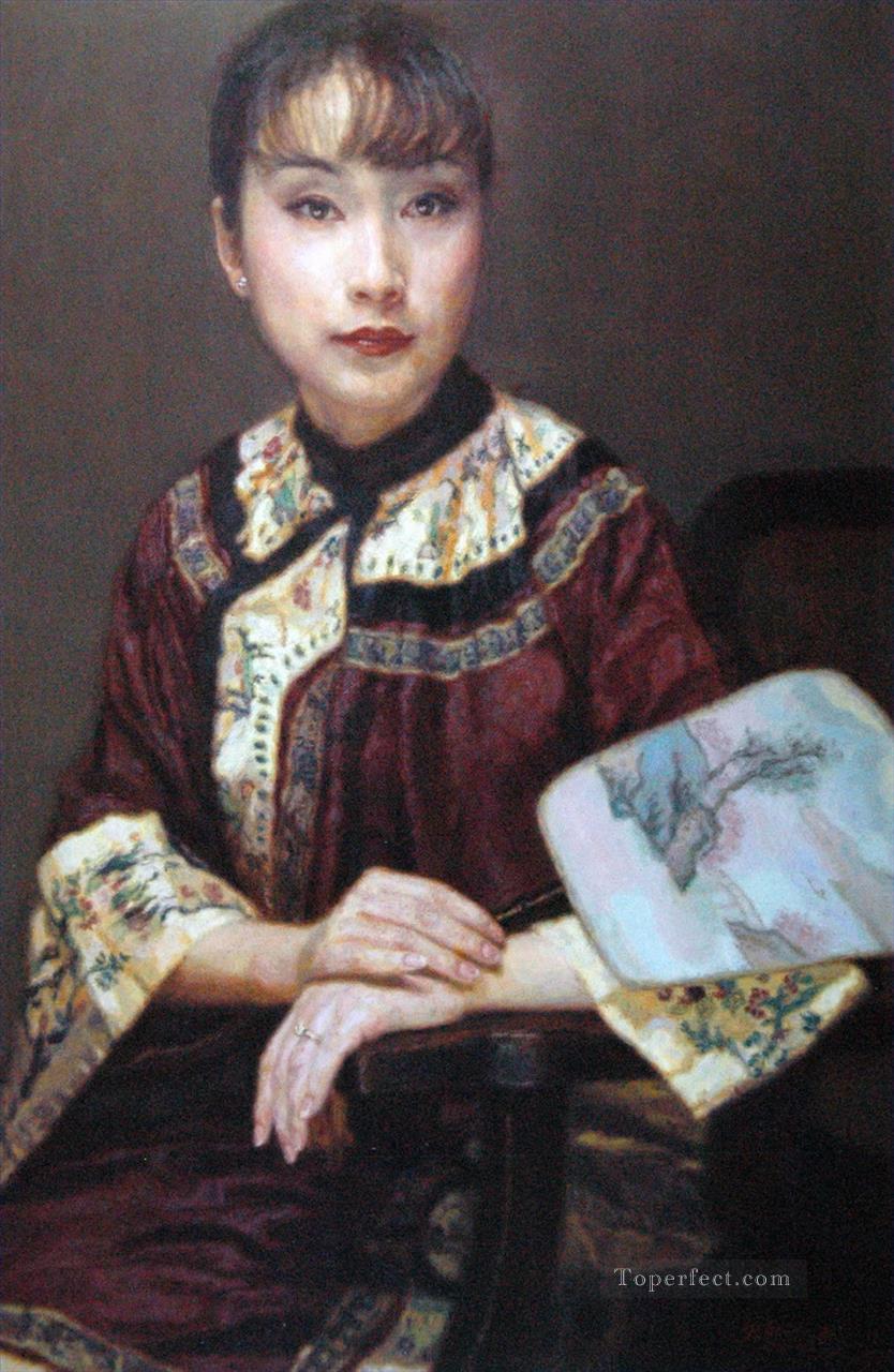 Thinking Chinese Girl Oil Paintings